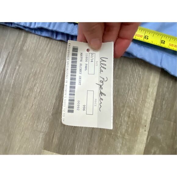 ULLA Popken NWD Matte Slinky Skirt in Powder Blue, Size 32/34 - Picture 6 of 11